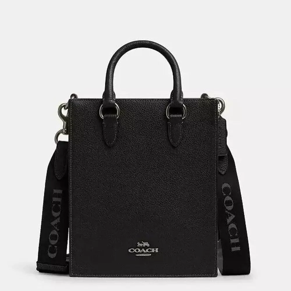 NWT Coach MEN'S Dylan Tote CT910 Pebbled Leather/Gunmetal/Black - Picture 4 of 8